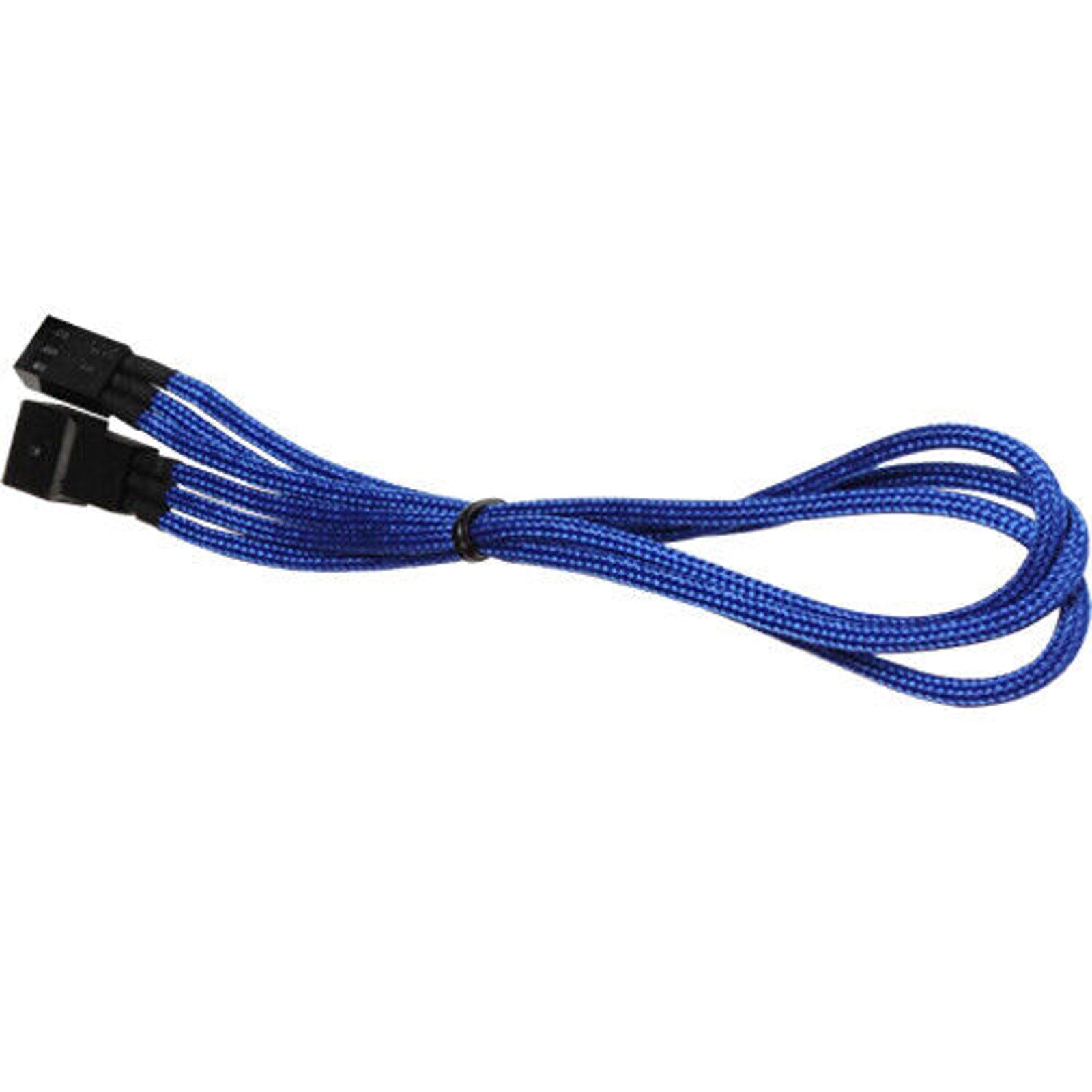 3-Pin PC Fan Power Extension Cable/Cord Adapter - Braided Dark Blue