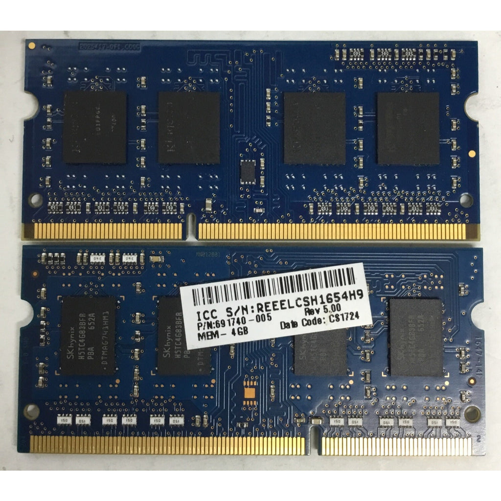 Lot of 2 SK HYNIX 4GB 1Rx8 PC3L-12800S MEMORY RAM P000573760 HMT451S6MFR8A-PB