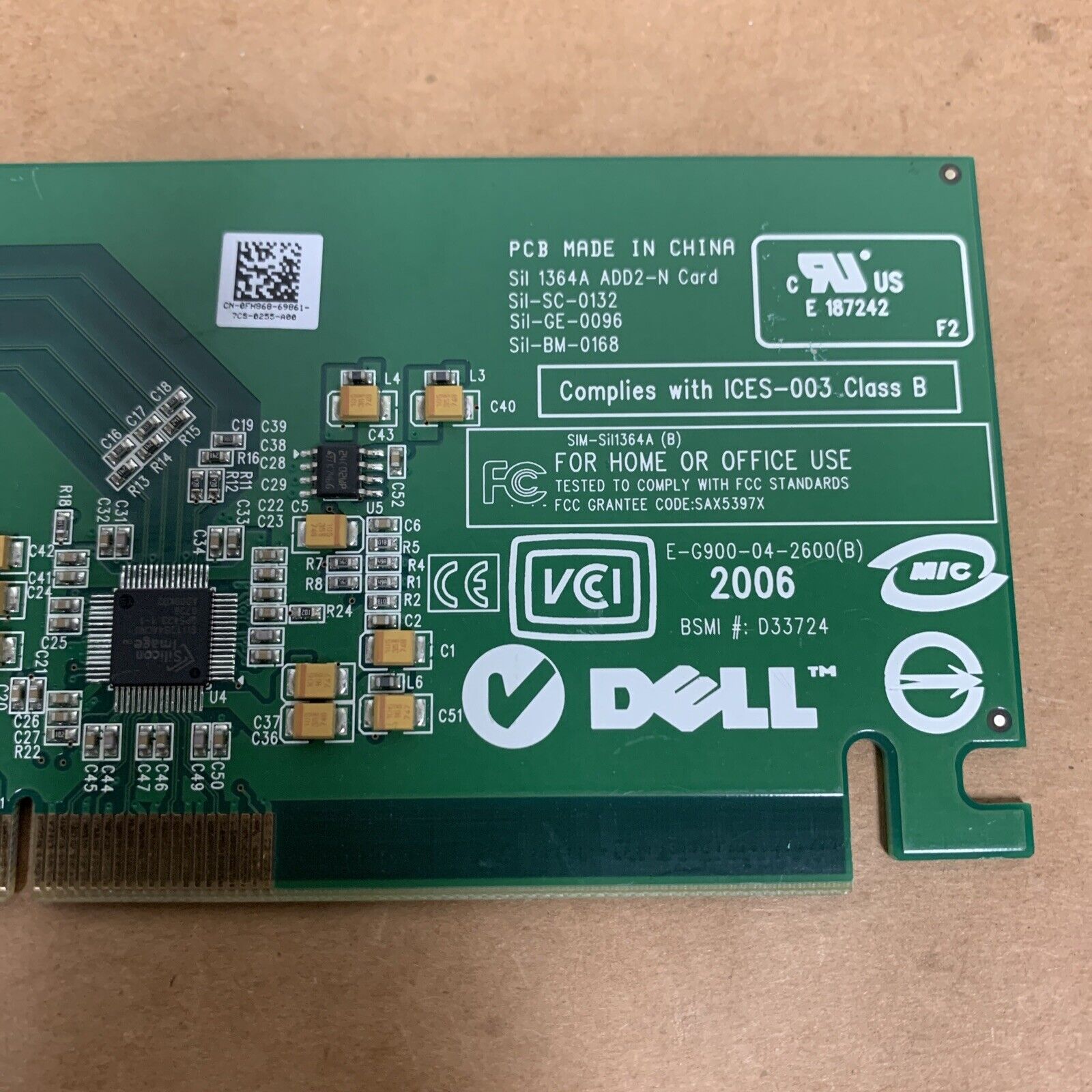 Dell DVI-D Low-Profile Video Card 0FH868 FH868 - Half Height Bracket Only