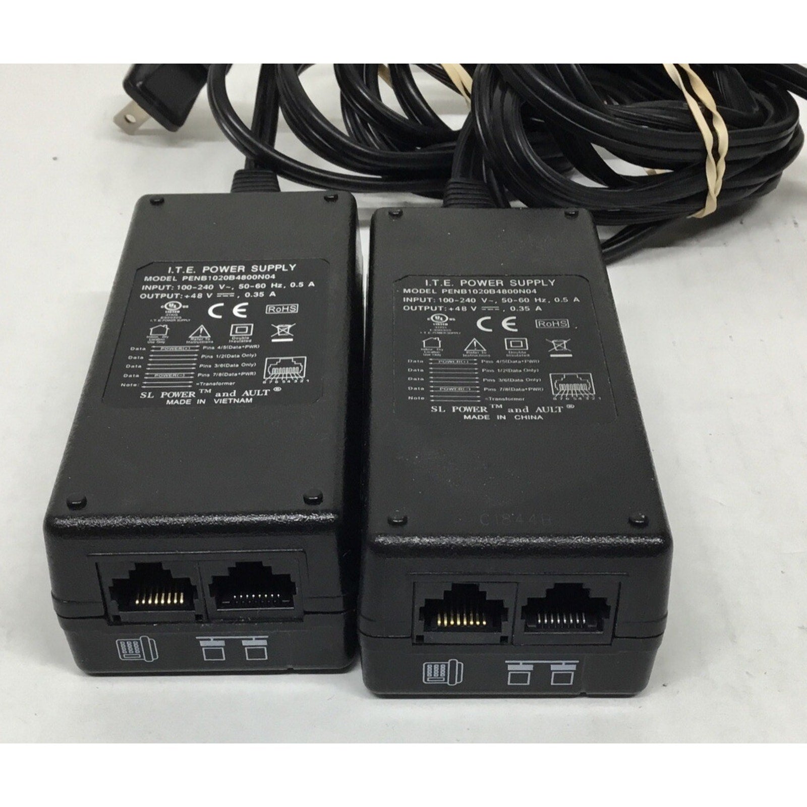Lot of 2 ITE Power Supply PENB1020B4800N04 48V Ethernet PoE Injector