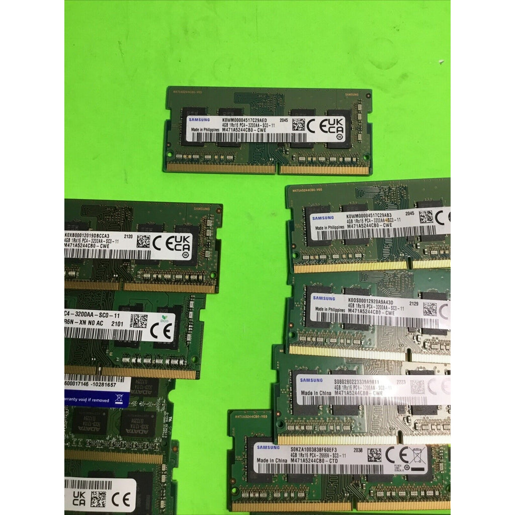 Lot of 11 x 4GB PC4 Laptop Memory RAM Mixed Brands