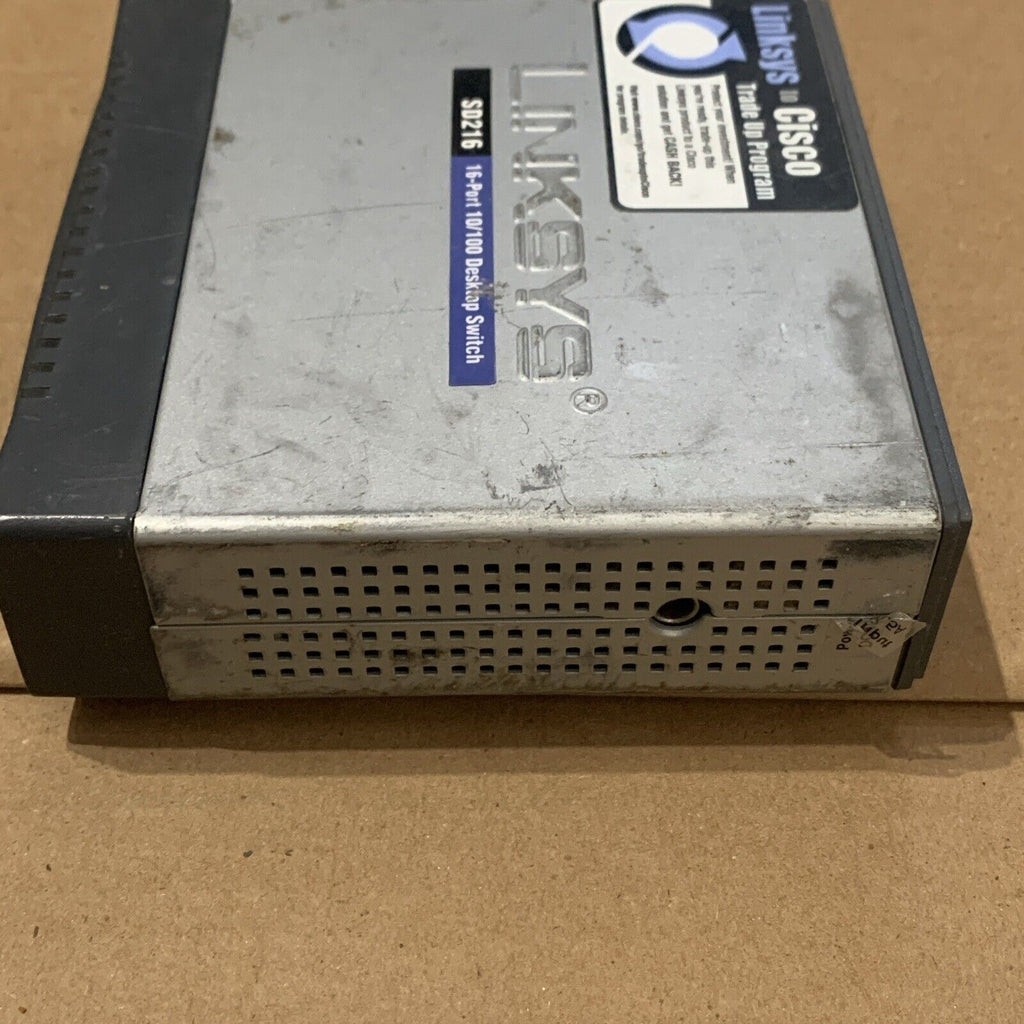 Linksys SD216 16-Port 10/100 Desktop Ethernet Network Switch - No Power Adapter