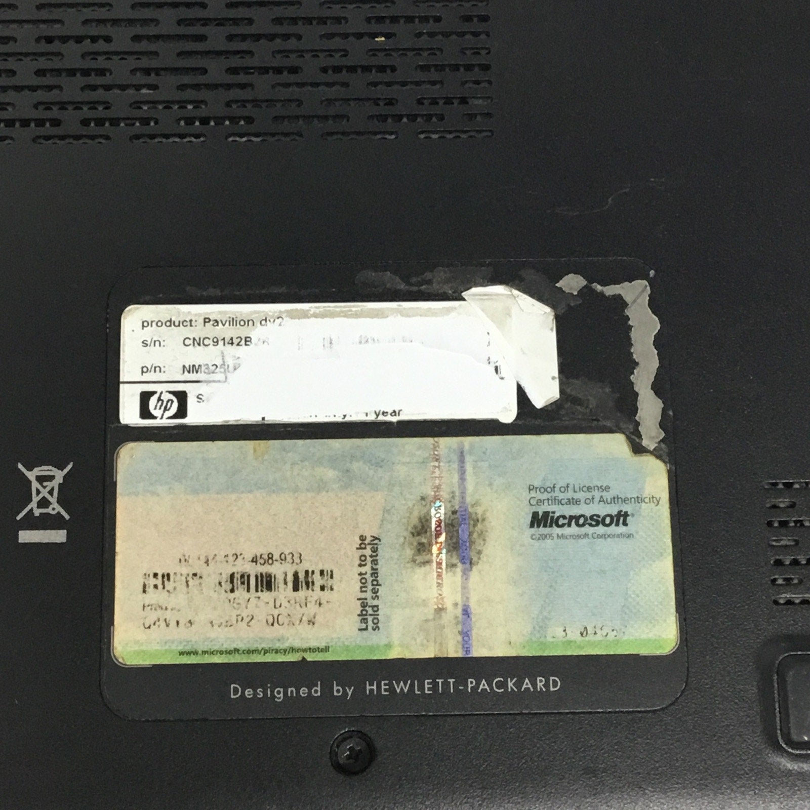 FOR PARTS HP PAVILION DV2 AMD ATHLON NEO 1.60GHz NO ADAPTER