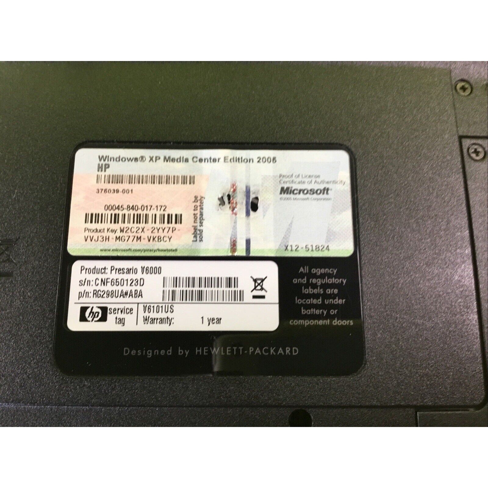 Compaq Presario V6000 AMD Sempron 3400+ 1800 MHz 2GB RAM NO HDD or OS