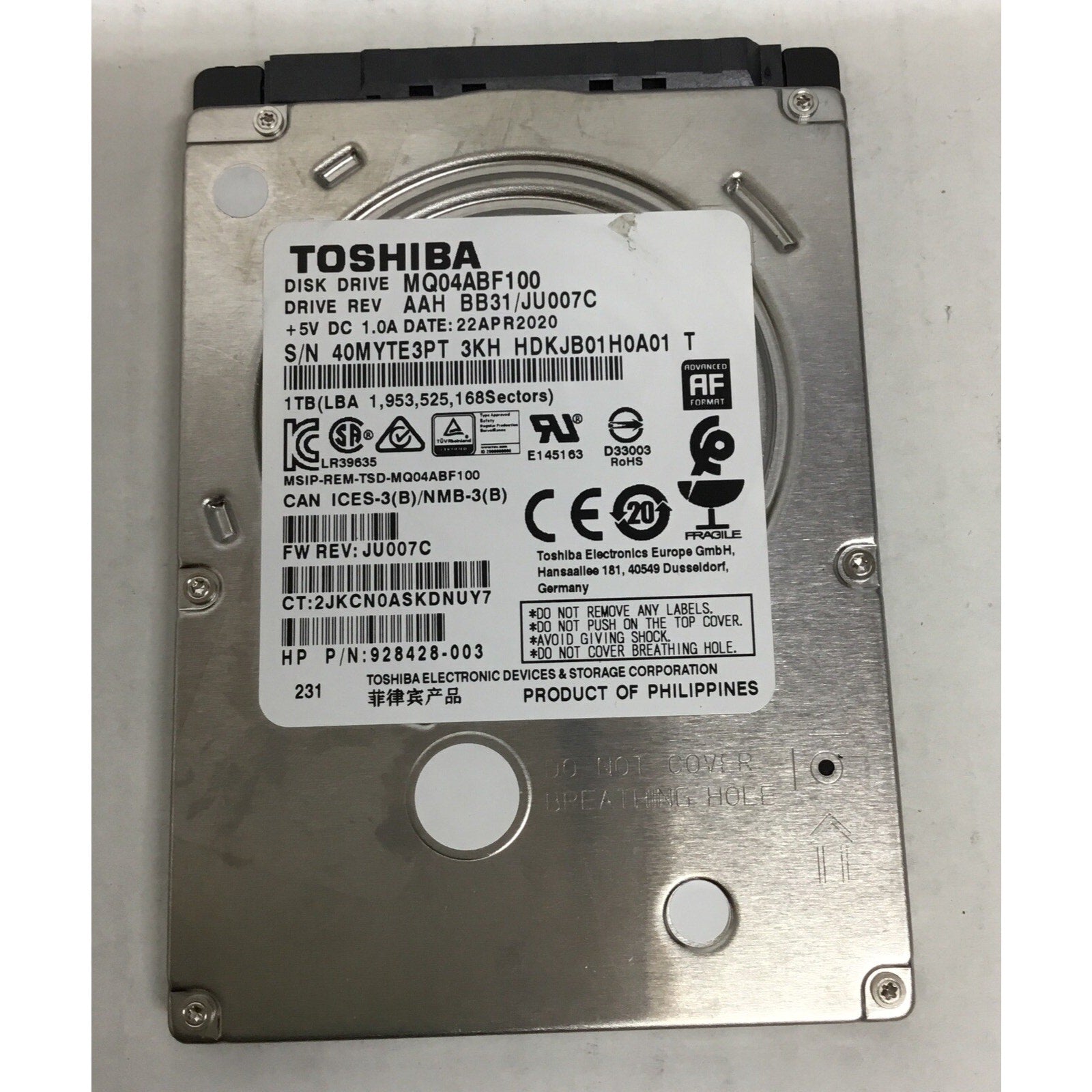 Toshiba 928428-003 HDD 1TB 2.5 7MM 5400RPM TSB MQ04