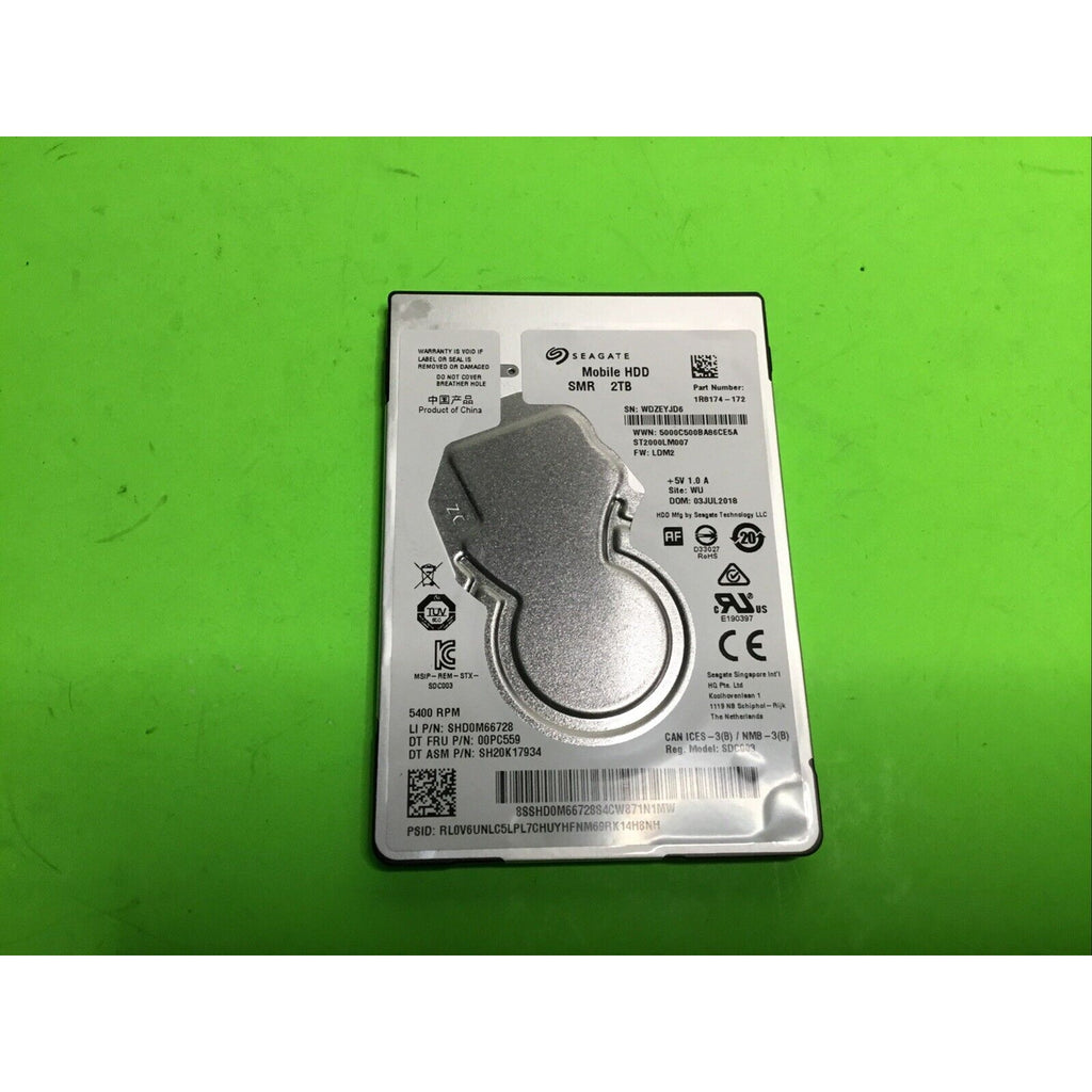 Seagate ST2000LM007 p/n: 1R8174-172 f/w: LDM2 WU AUG 2018 2TB SATA 2.5" Drive