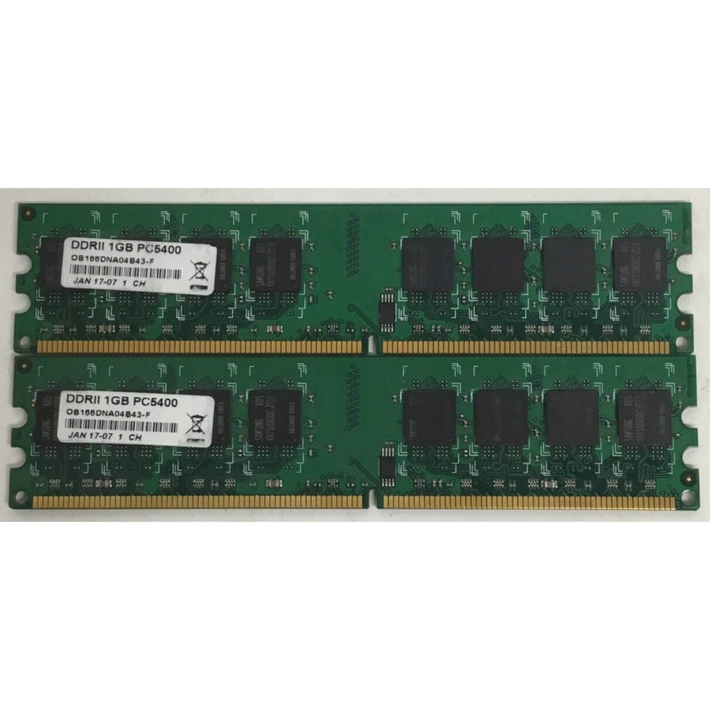 Lot of 2 DDR2 1GB PC5400 OB 166DNA04B43-F