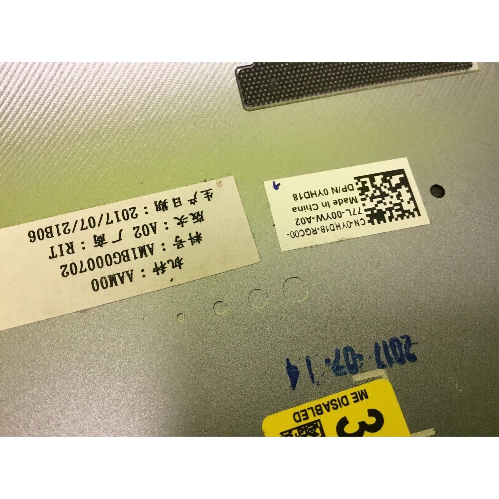 OEM Dell Precision 15" ( 5520 ) Bottom Base Metal Cover Assembly HUC29 YHD18