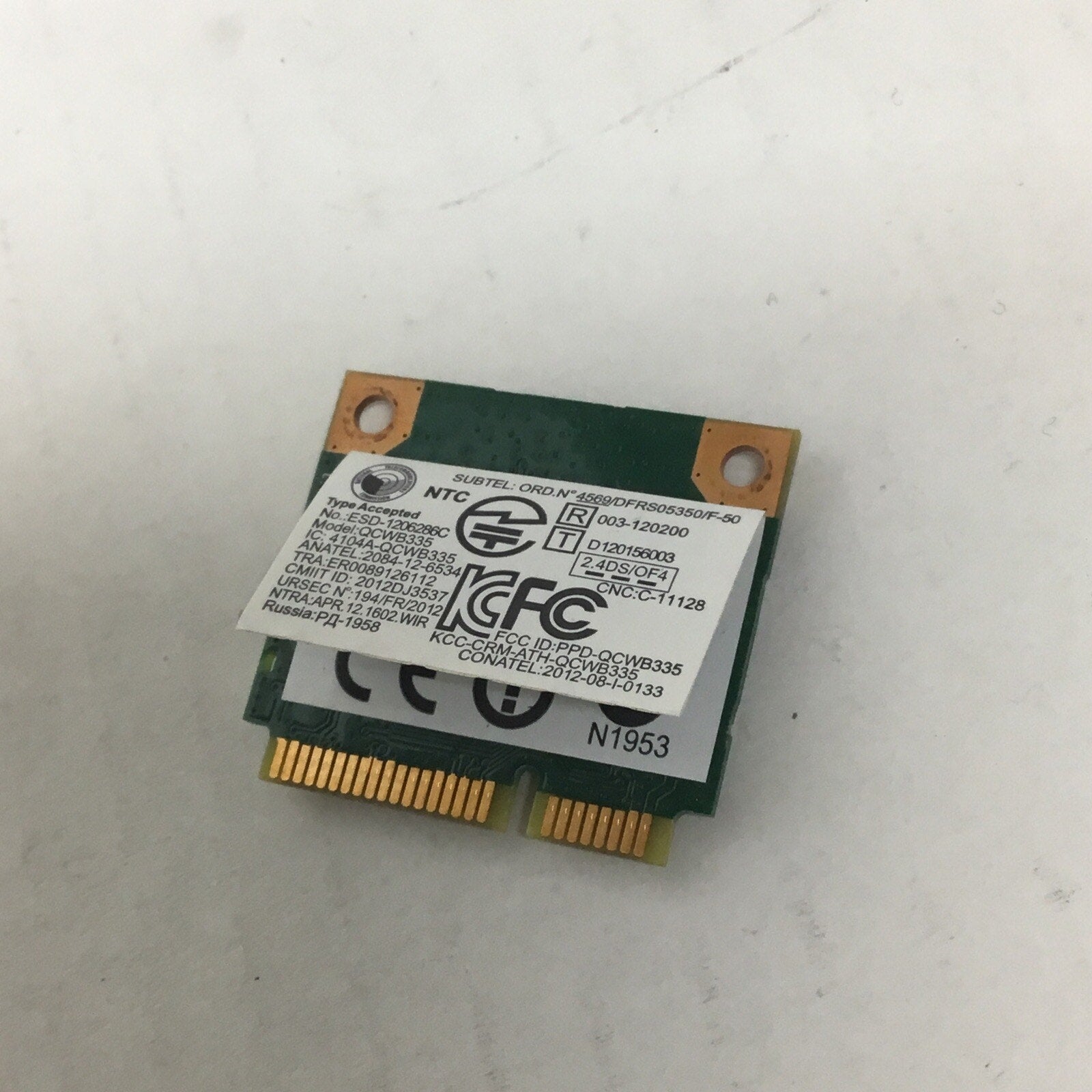 Lenovo 20200437 802.11n Wireless BT 4.0 PCIe Half QCWB335 WCBN612AH-L6