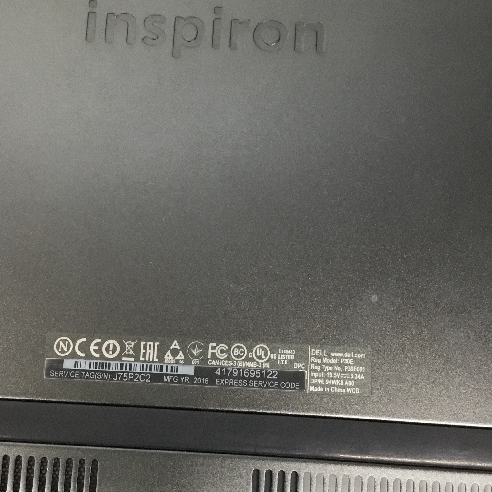 For Parts 00CPNN For Dell Inspiron 17 7778 Lower Bottom Base Case Cover 0CPNN