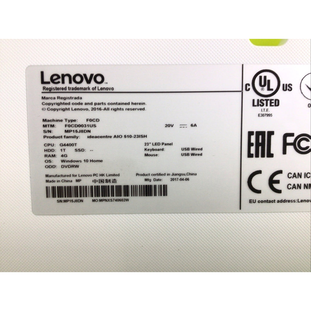 Lenovo Ideacentre 510-23ISH Lower Rear Panel Cover 2FA1PV000410 AP1PV000410