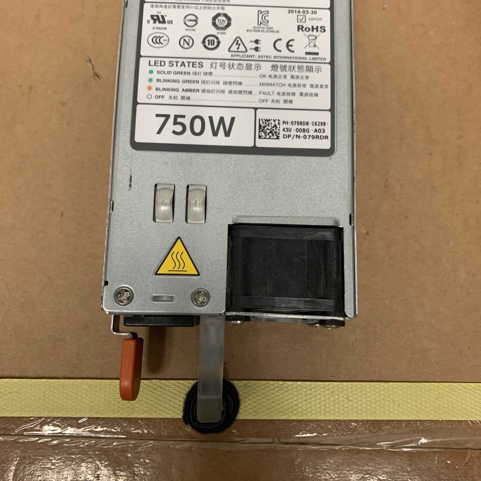 Dell PowerEdge R620 R720 750W Power Supply 79RDR