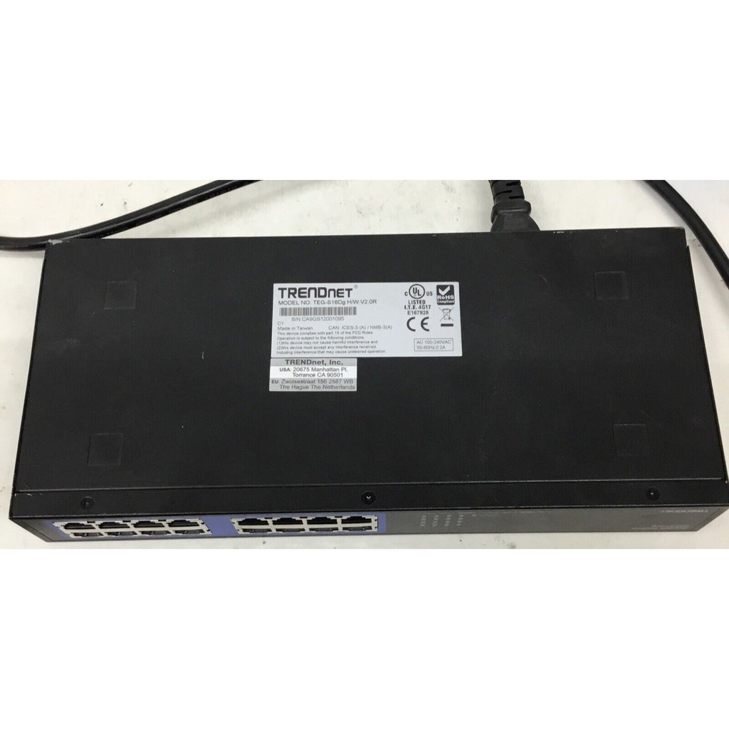 TRENDnet TEG-S16Dg 16-Ports External Switch W/ Power Cord