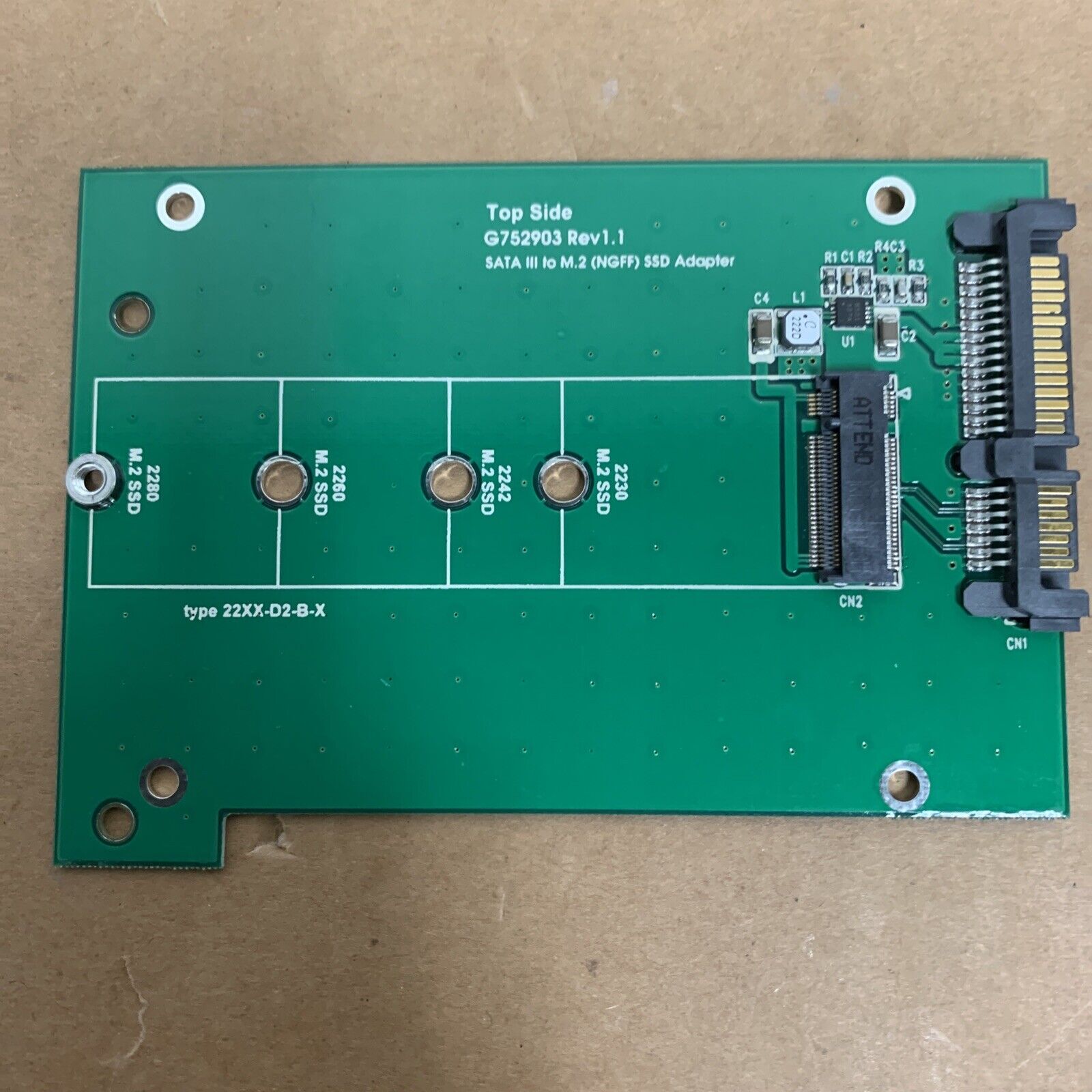 Syba M.2 (NGFF) SSD to SATA III Board Adapter. Multi Size Fit - SY-ADA40086