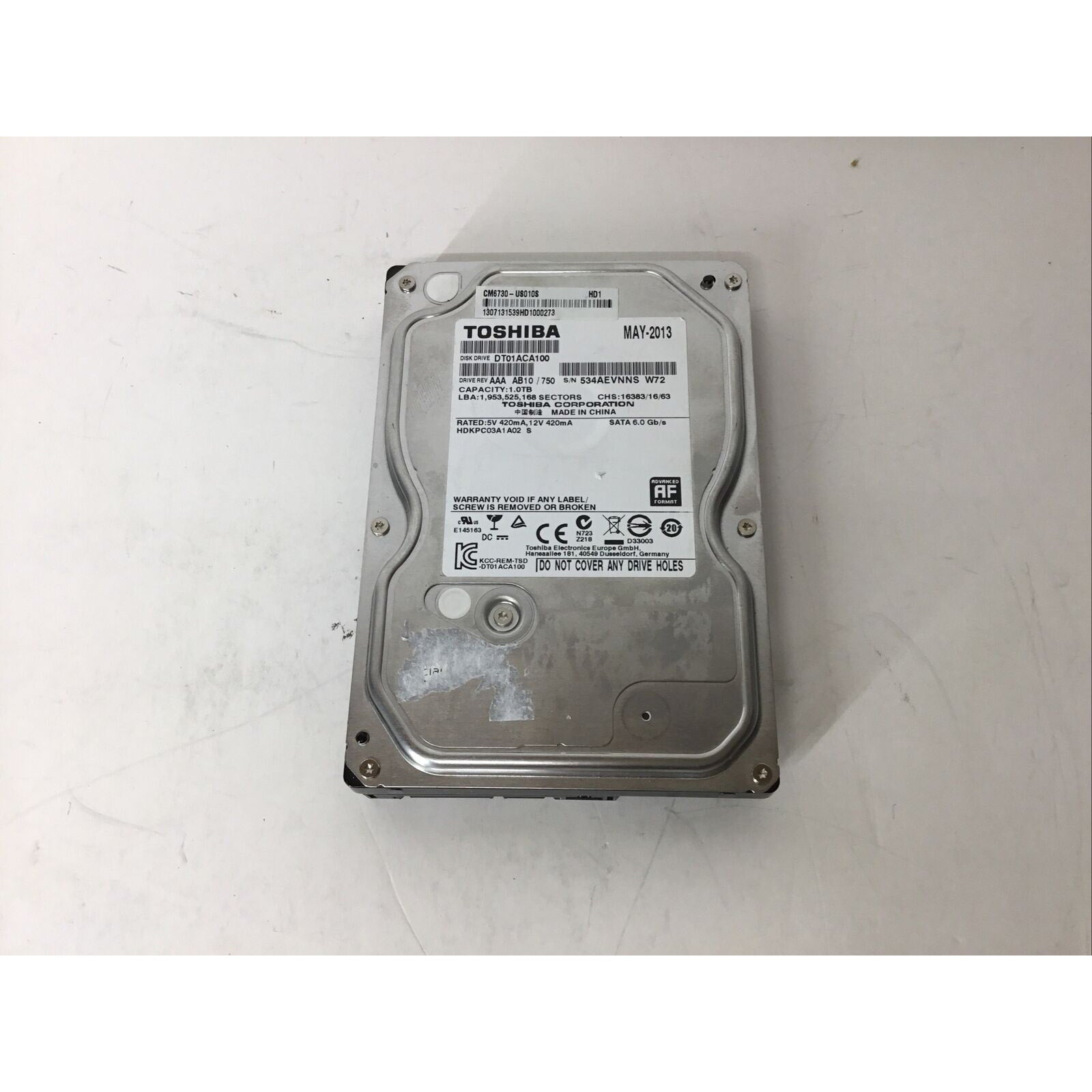 TOSHIBA Internal Hard Drive DT01ACA100 1TB SATA 6.0Gb/s