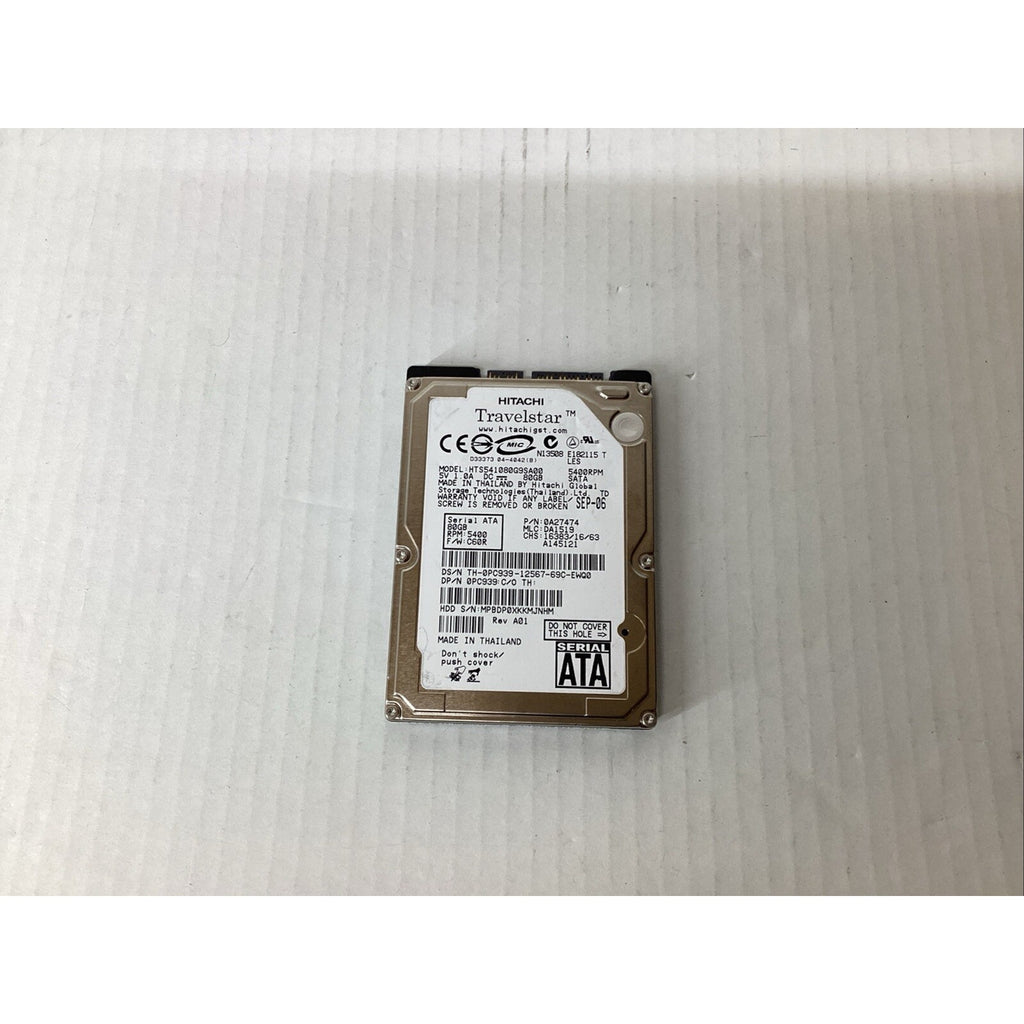 Hitachi HTS541080G9SA00 0A27474 80GB 2.5" SATA Hard Drive 0PC939