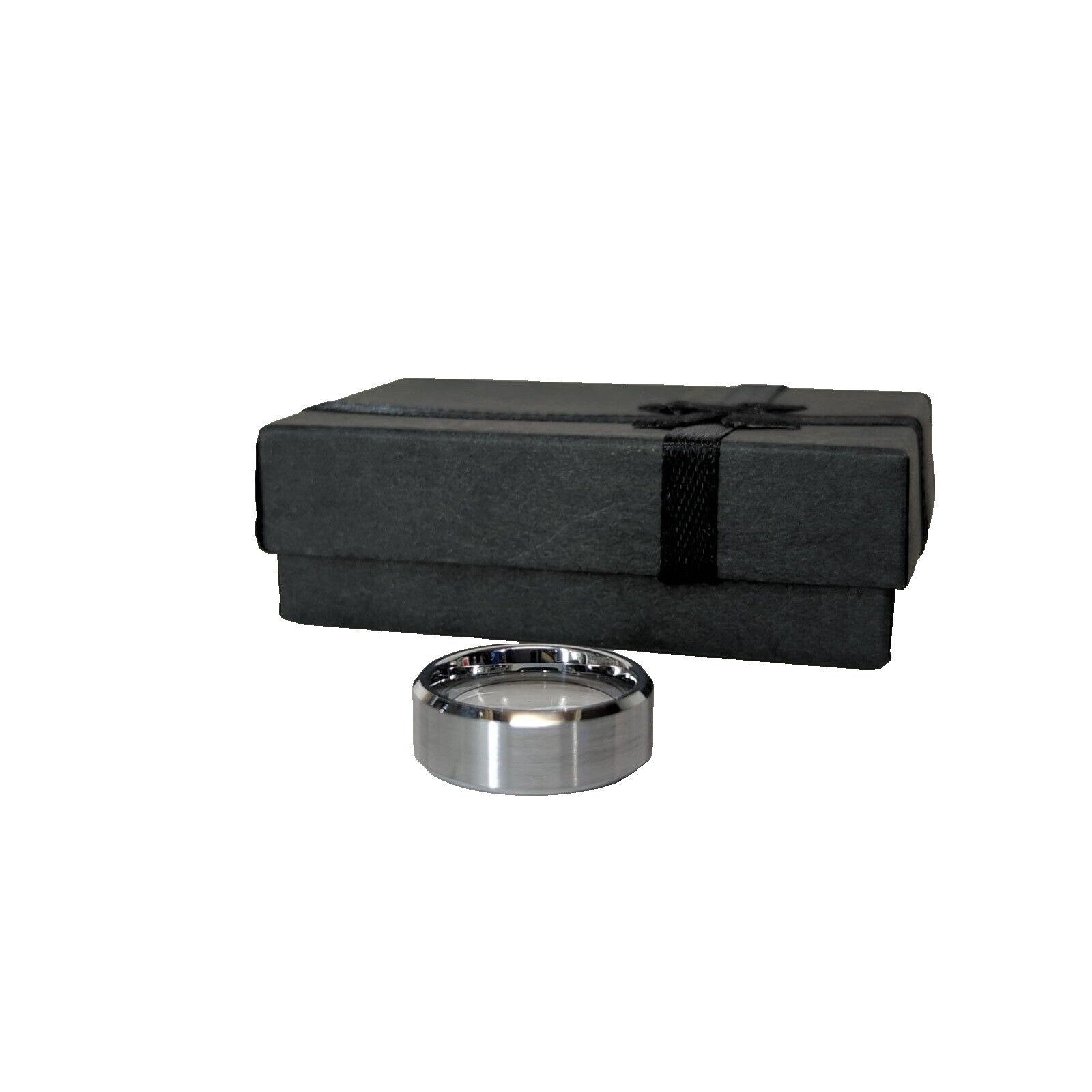 1/5 CT Size 8 Tungsten Carbide Brush Center Step Edge Wedding Band Ring