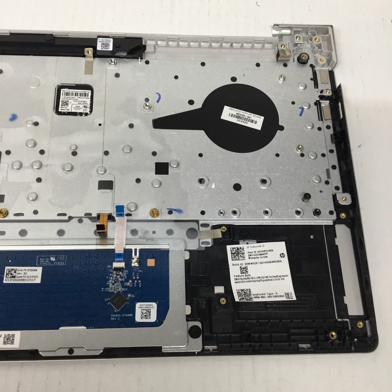 HP ProBook 440 G8 Palmrest Touchpad Assembly M23769-001