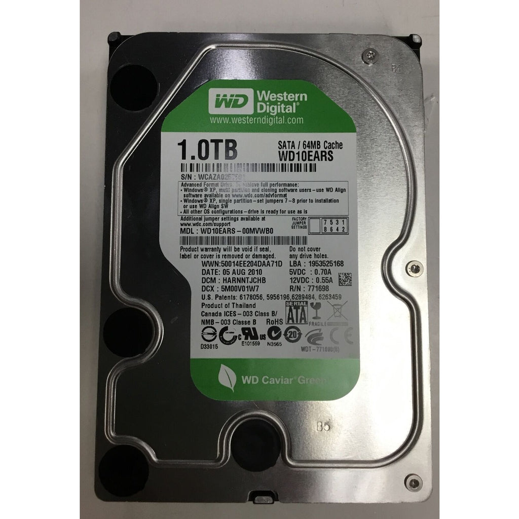 Western Digital Caviar Green 1.0TB 5400 RPM SATA HDD WCAZA0257501