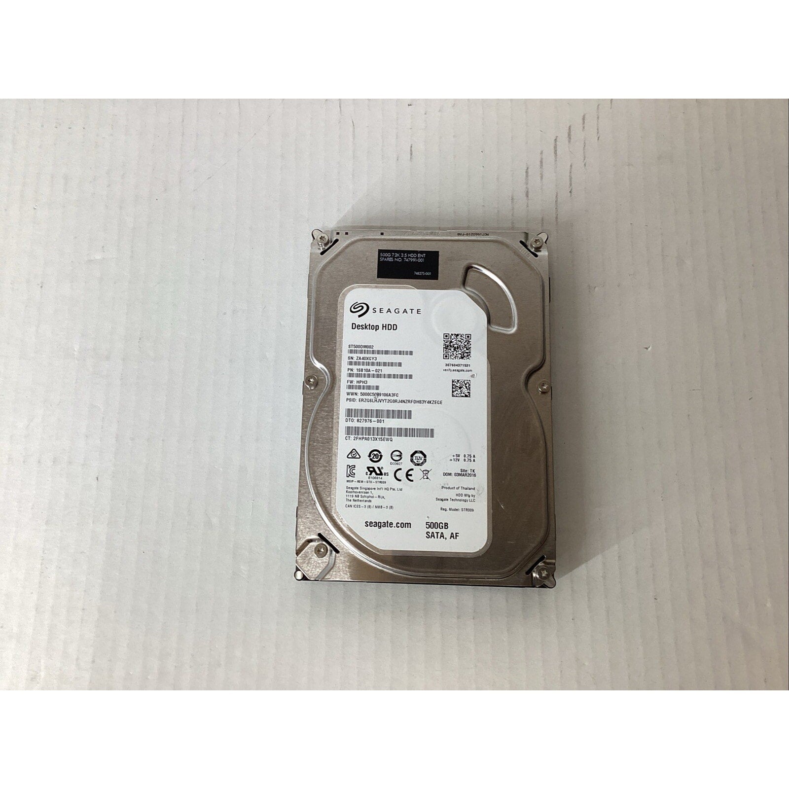 Seagate Barracuda ST500DM002 3.5" 500GB 7200RPM SATA Hard Drive 1BD142-021