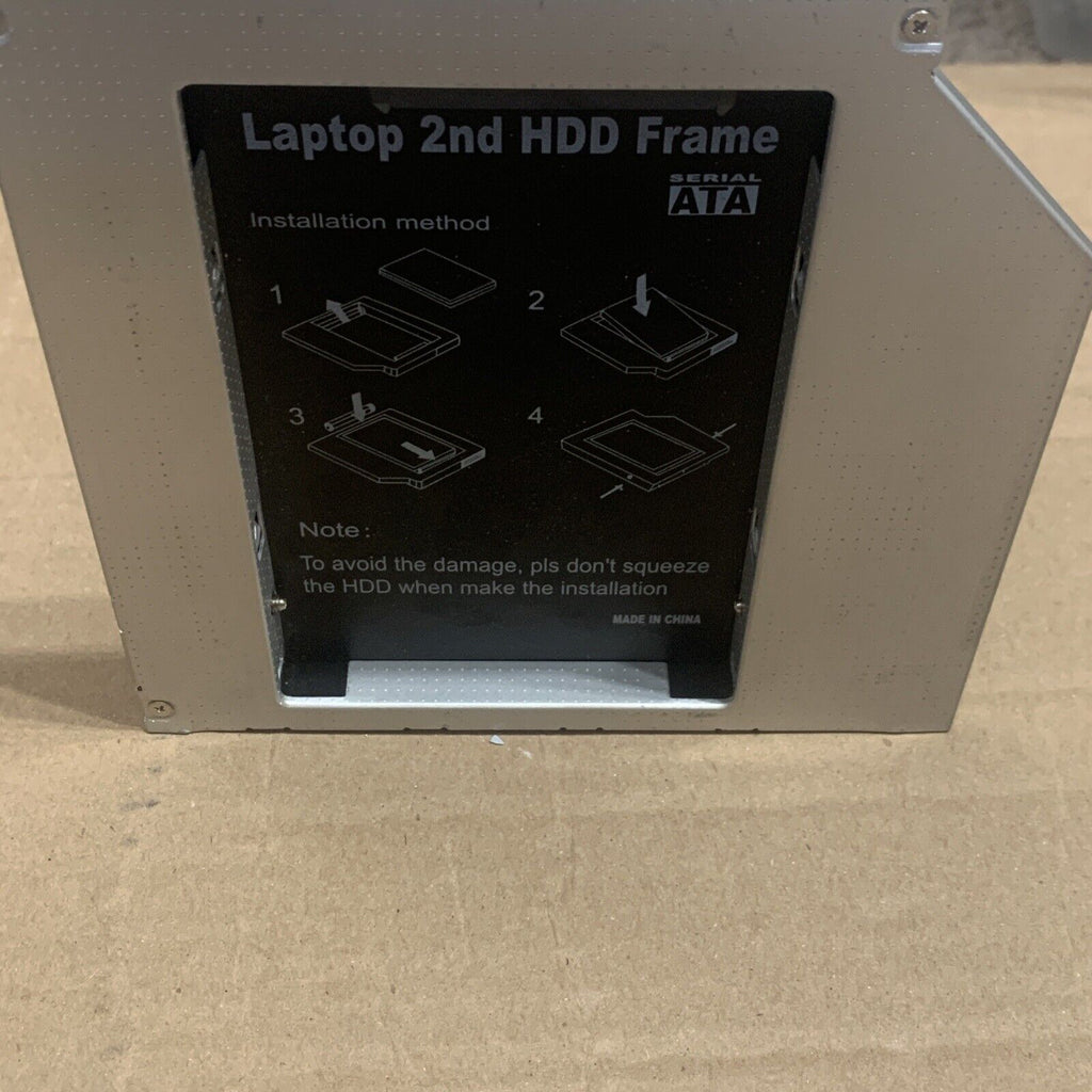 2nd SATA SSD/HDD Laptop Drive Caddy Enclosure 9.5MM- Fits In Optical Drive Slot