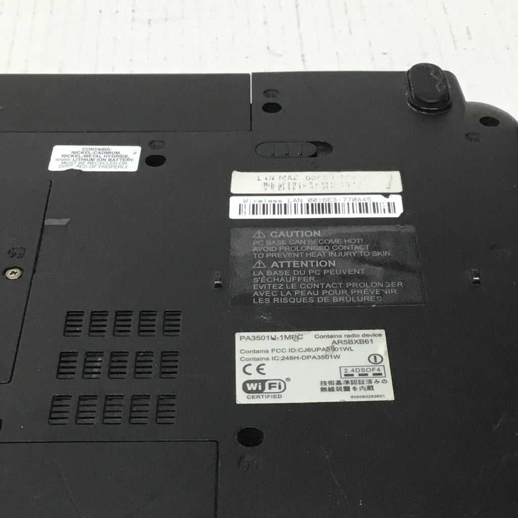 TOSHIBA SATELLITE M115-S1064 - 15.6" Laptop - Sold for parts