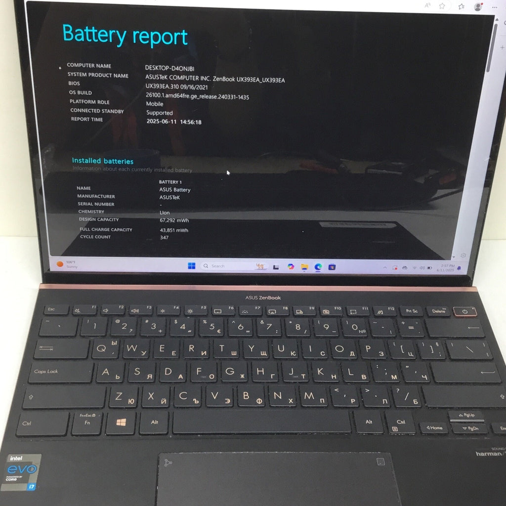 Asus ZenBook S Ultra Slim Laptop i7-1165G7 1GB/1TB 13.9 UX393E Greek Keyboard