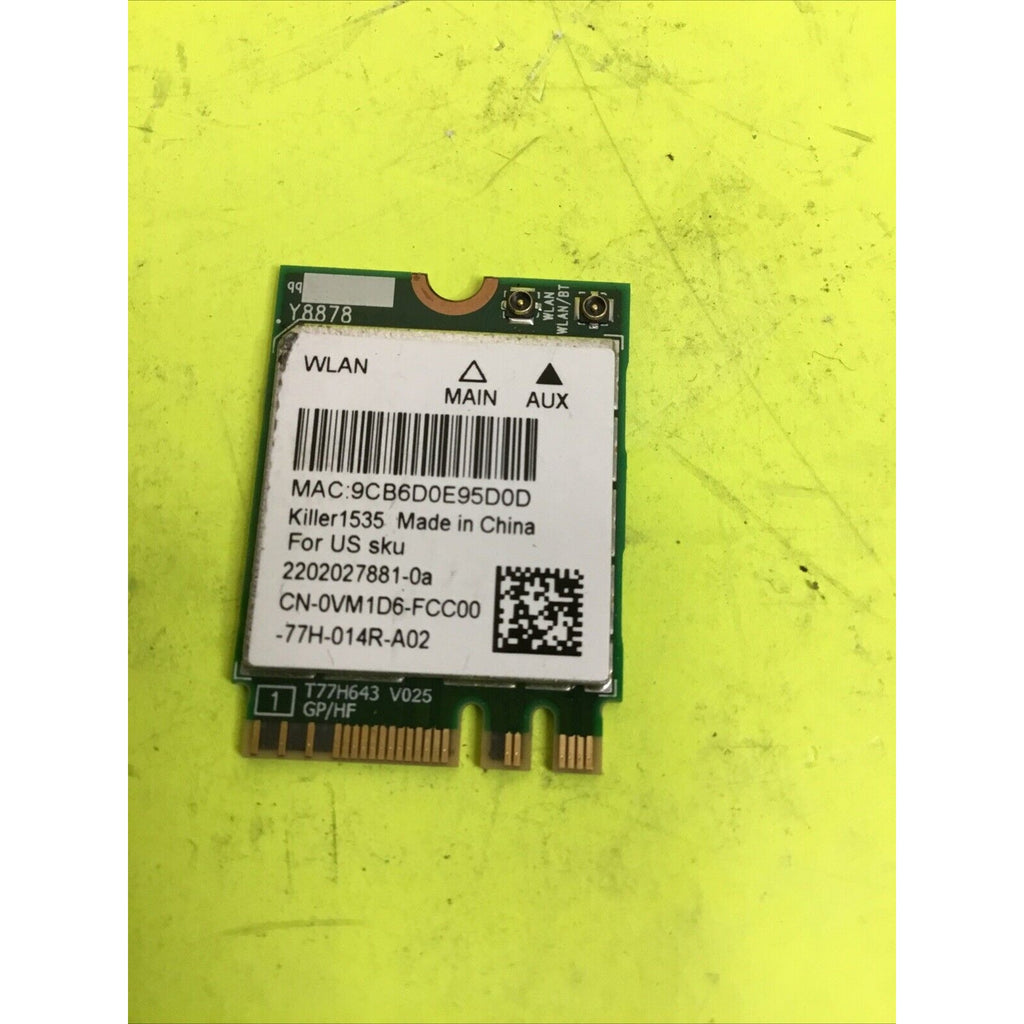 Dell Killer Wireless-AC N1535 WiFi Card Bluetooth 4.0