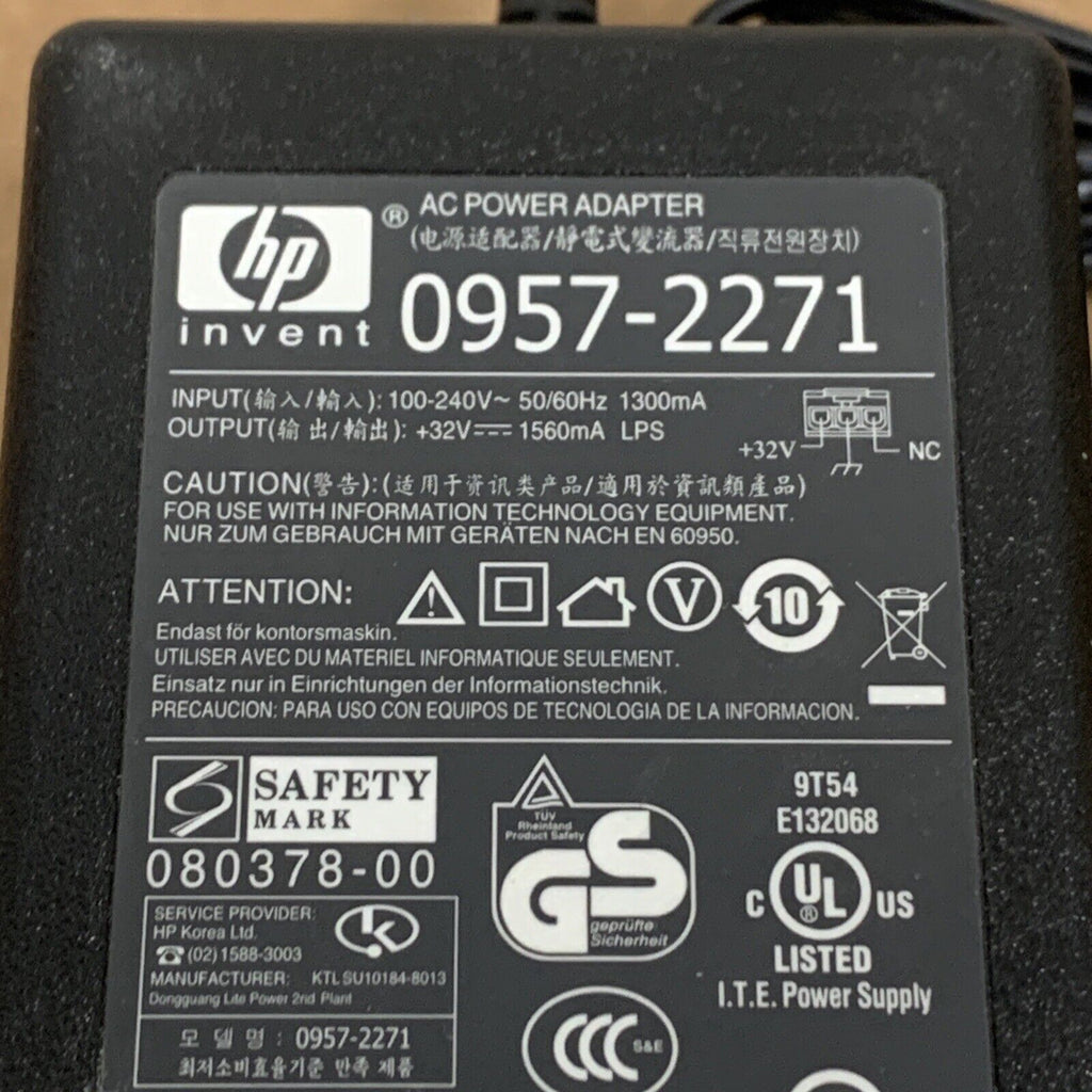 Genuine Hewlett-Packard HP AC Power Adapter - 32V 1560mA (0957-2271)