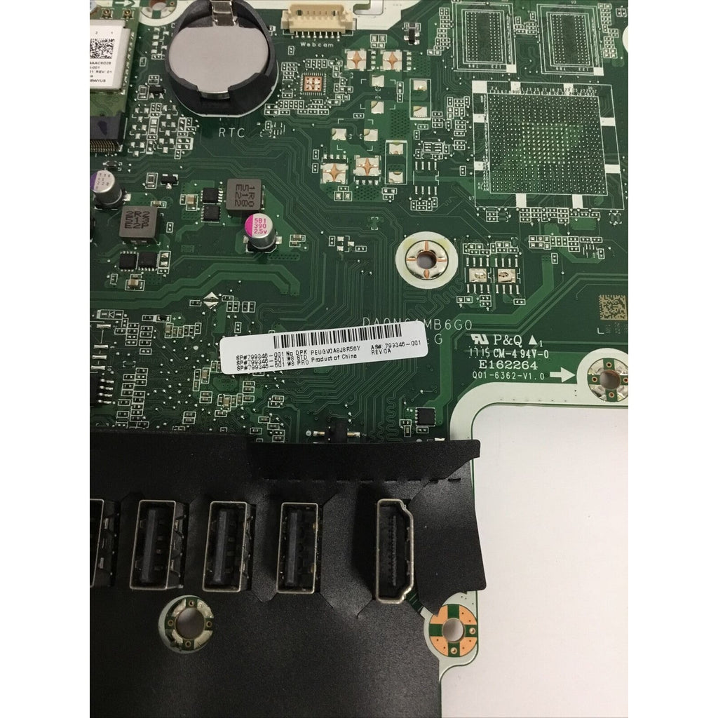 *FOR PARTS* HP Pavilion AIO Motherboard DA0N61MB6G0 799346-602 DDR3 799346-001