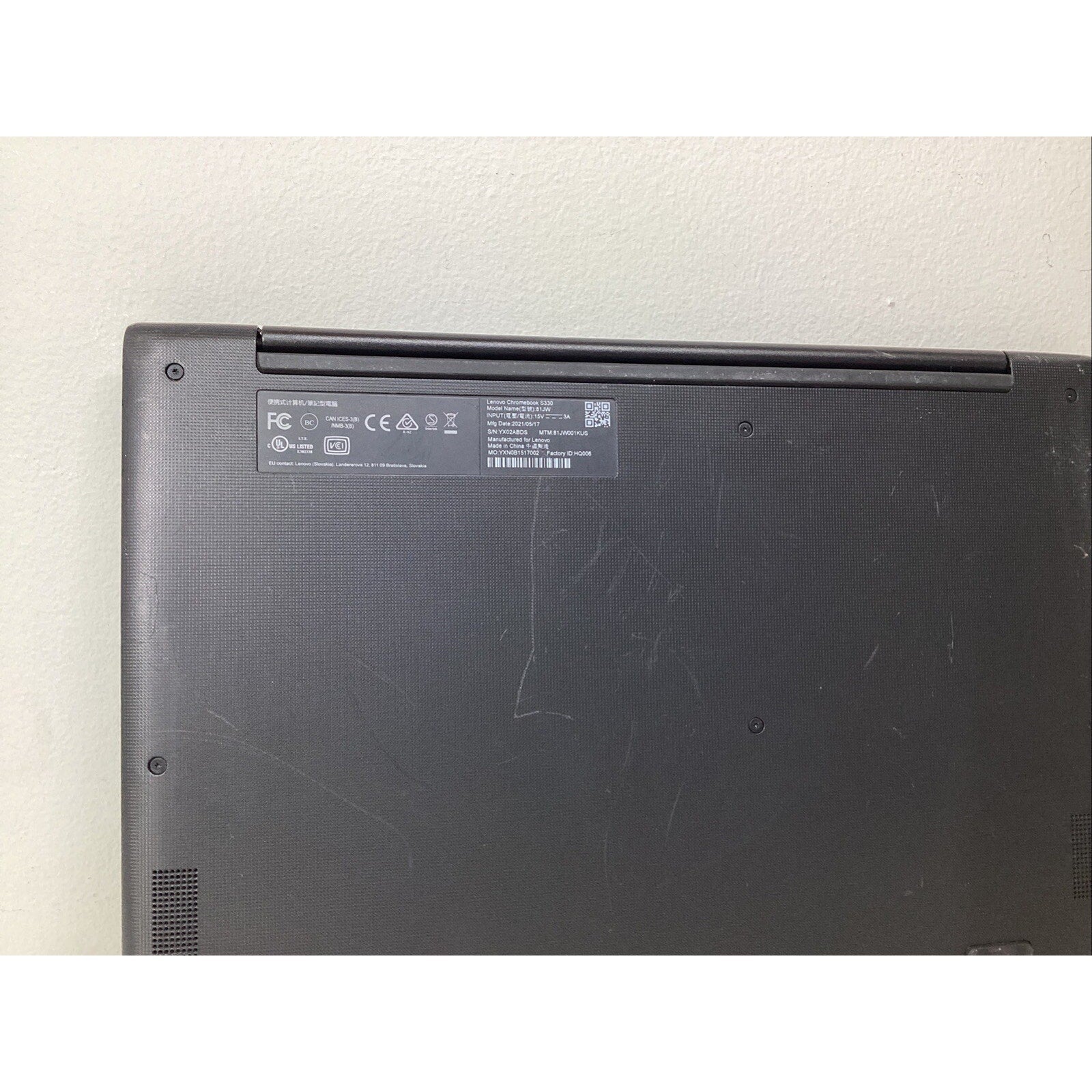 Lenovo Chromebook S330 81JW 14'' MediaTek, 64GB SSD, 4GB RAM - For Parts