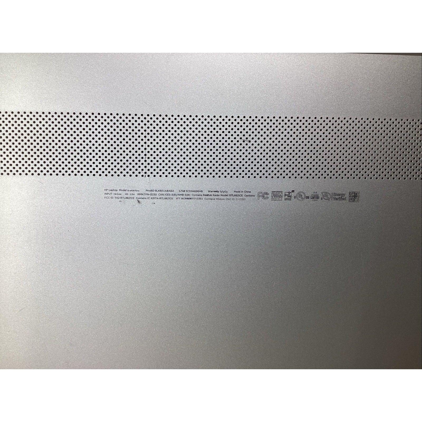 HP 15-EF0875MS 15.6" Laptop AMD Ryzen 7 No RAM or HDD - For Parts