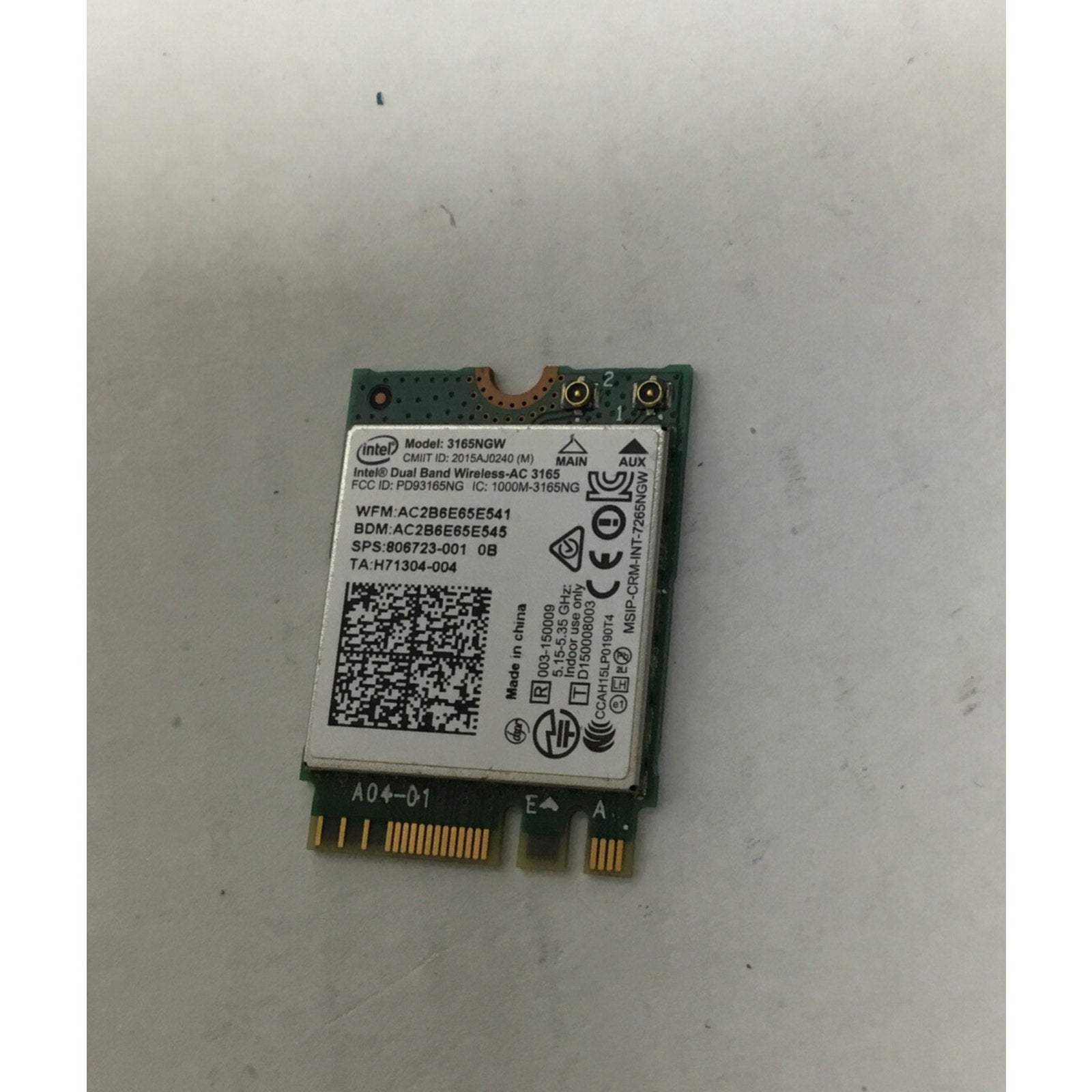 15.6" Genuine Wireless WiFi Card 3165NGW