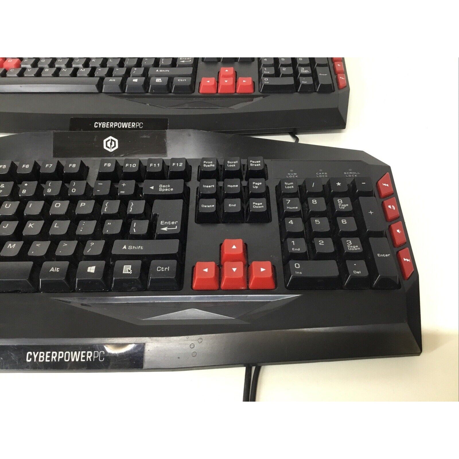 Lot of 2 - Cyberpower PC Gaming Keyboard Multimedia Gaming Wired USB Keyboard