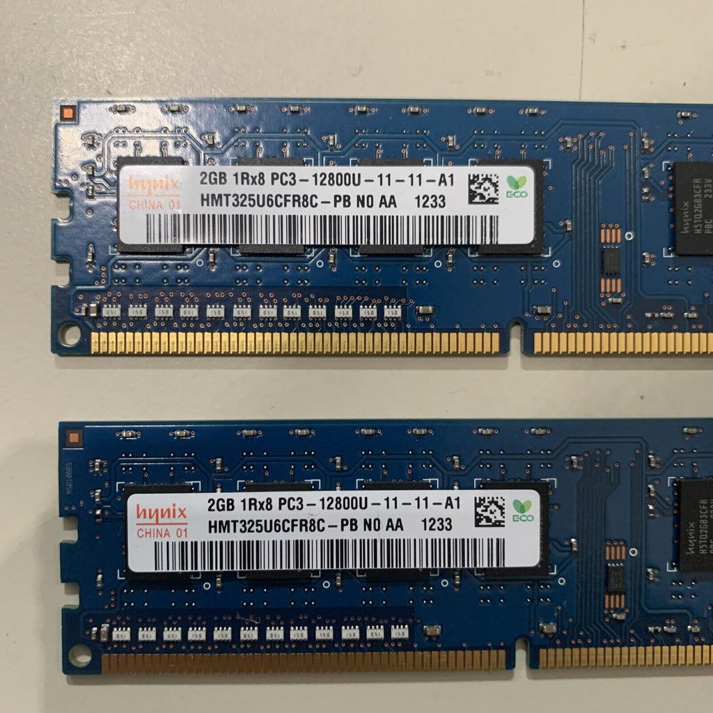 Hynix 4gb (2x2GB) Desktop DIMM RAM PC3-12800U-11-11-A1 HMT325U6CFR8C-PB N0 AA