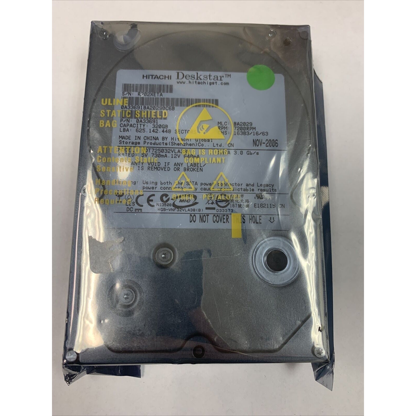 Hitachi Deskstar T7K500 320GB Internal 7200RPM 3.5" Hard Drive - 0A33691