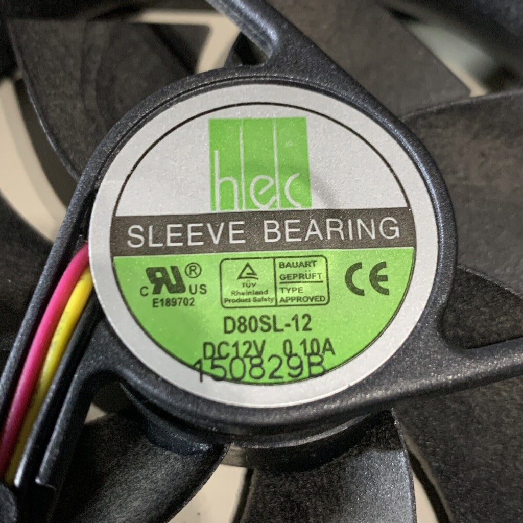HEC D80SL-12 80mm 3pin Sleeve Bearing Desktop Fan-DC 12V Case Fan with Long Cord