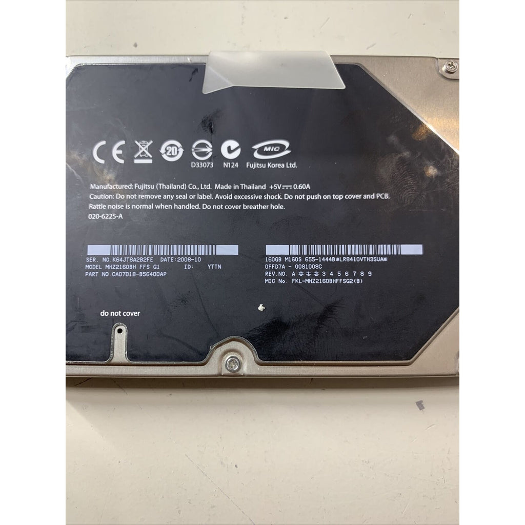 Fujitsu 160GB Internal HDD 5400RPM 2.5" MHZ2160BH CA07018-B56400AP