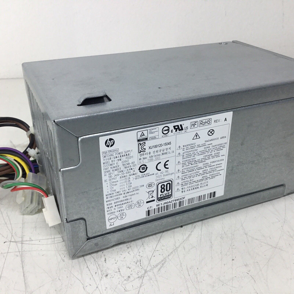 PCE011 HP 80 Plus Platinum 200W Power Supply 796349-001 796419-001