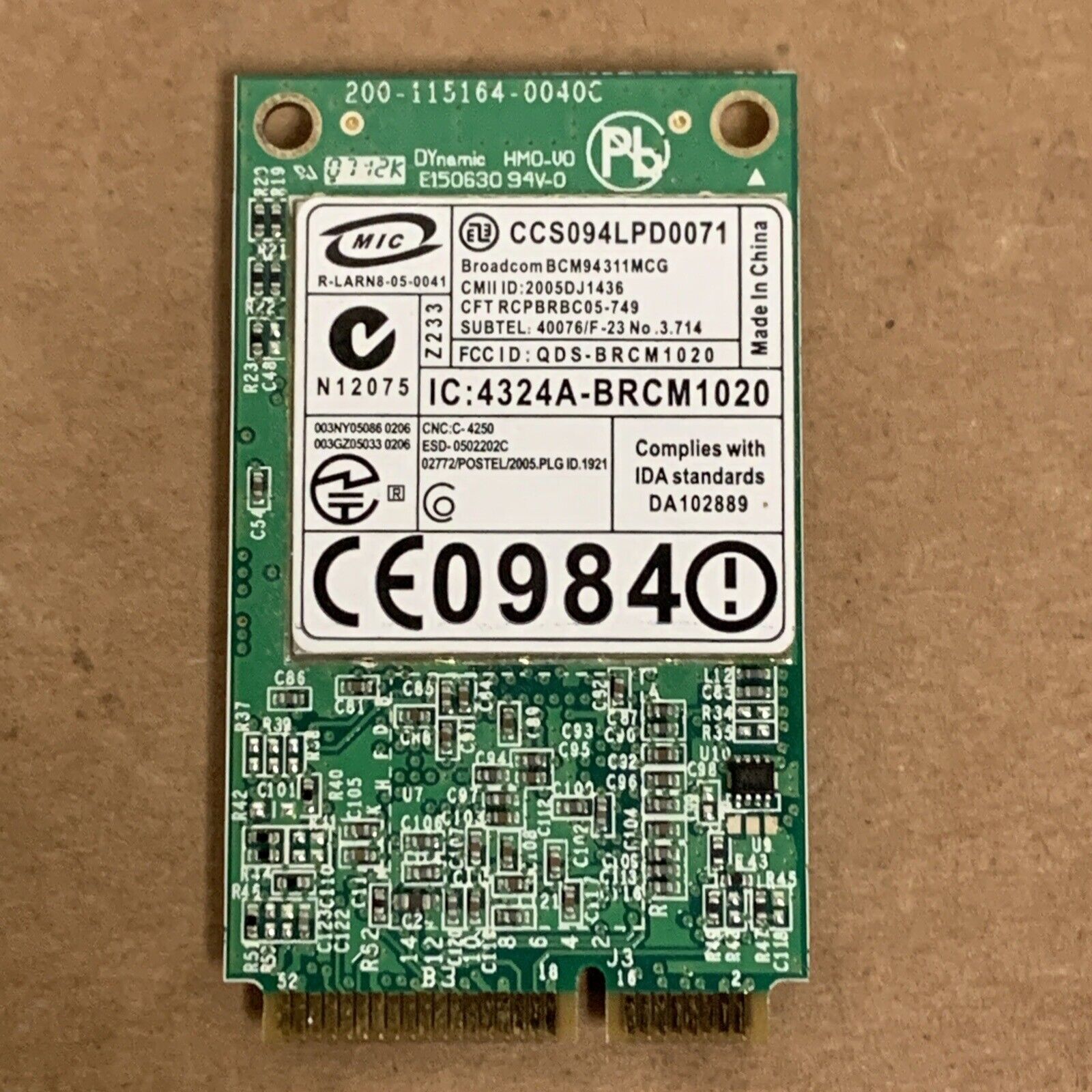 DW1390 0YH774 DELL WIFI WLAN WIRELESS MINI EXPRESS INSPIRON LATITUDE "GRADE A"