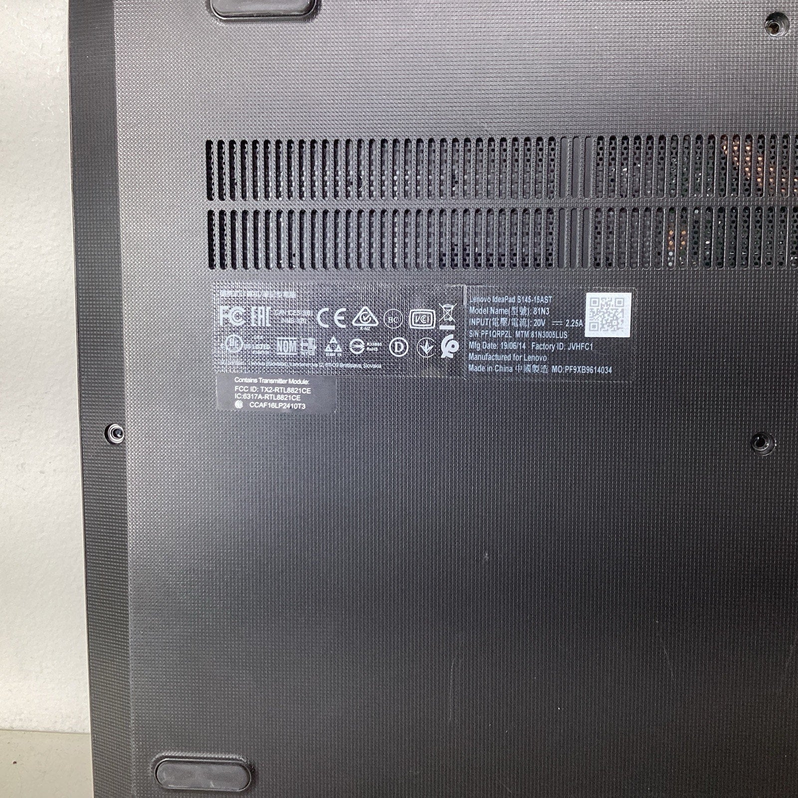 Lenovo Ideapad S145-15AST AMD A6 No LCD, RAM, HDD - For Parts