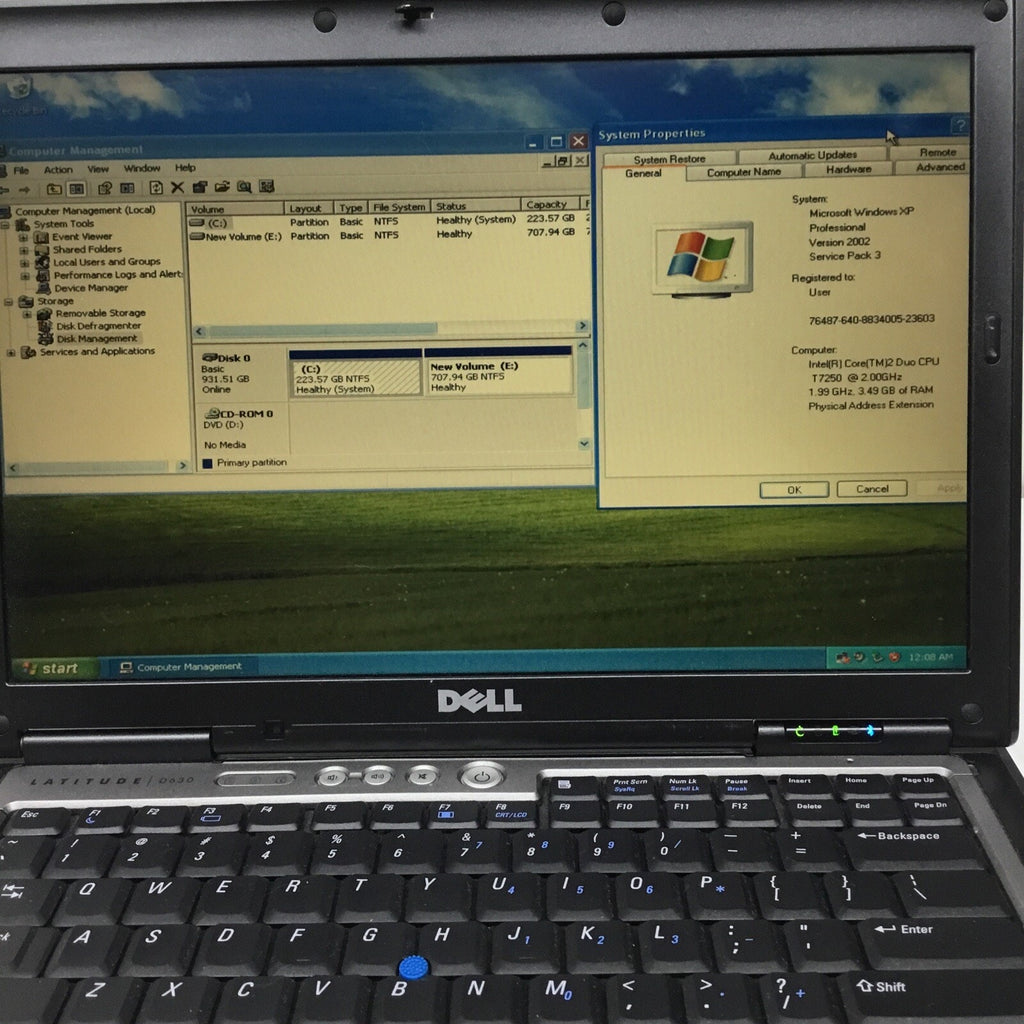 Dell Latitude D630 14" Laptop Intel Core 2 Duo 3.5GB RAM 1TB WinXP *READ*