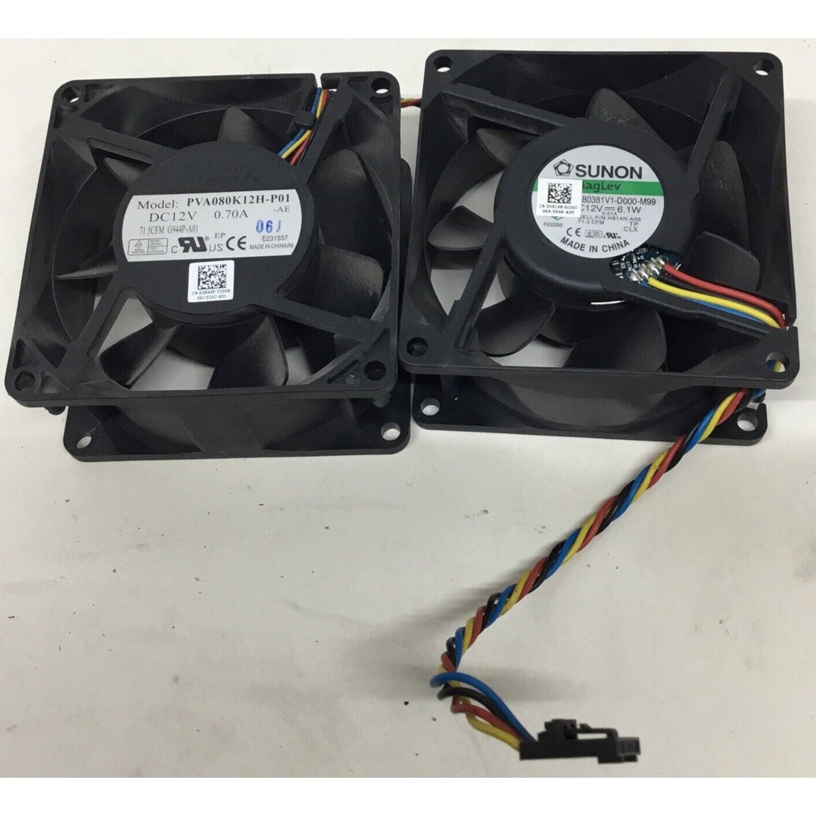 Lot of 2 Dell Optiplex 380 Foxconn / SUNON PVA080K12H-P01 MF80381V1-D000-M99 FAN