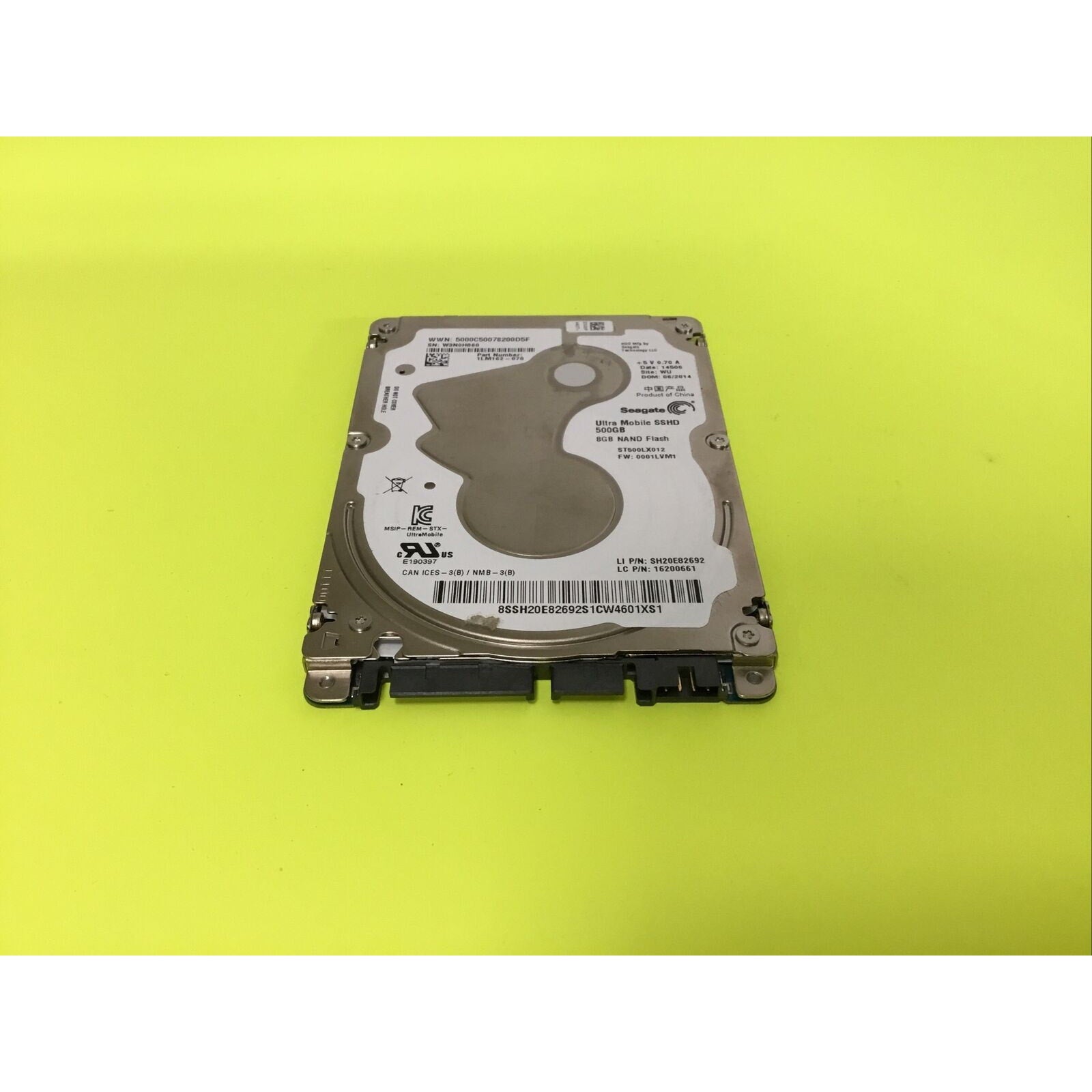 Seagate Ultra Mobile SSHD 500GB 2.5" SATA 8Gb/s Hard Drive ST500LX012 SH20E82692