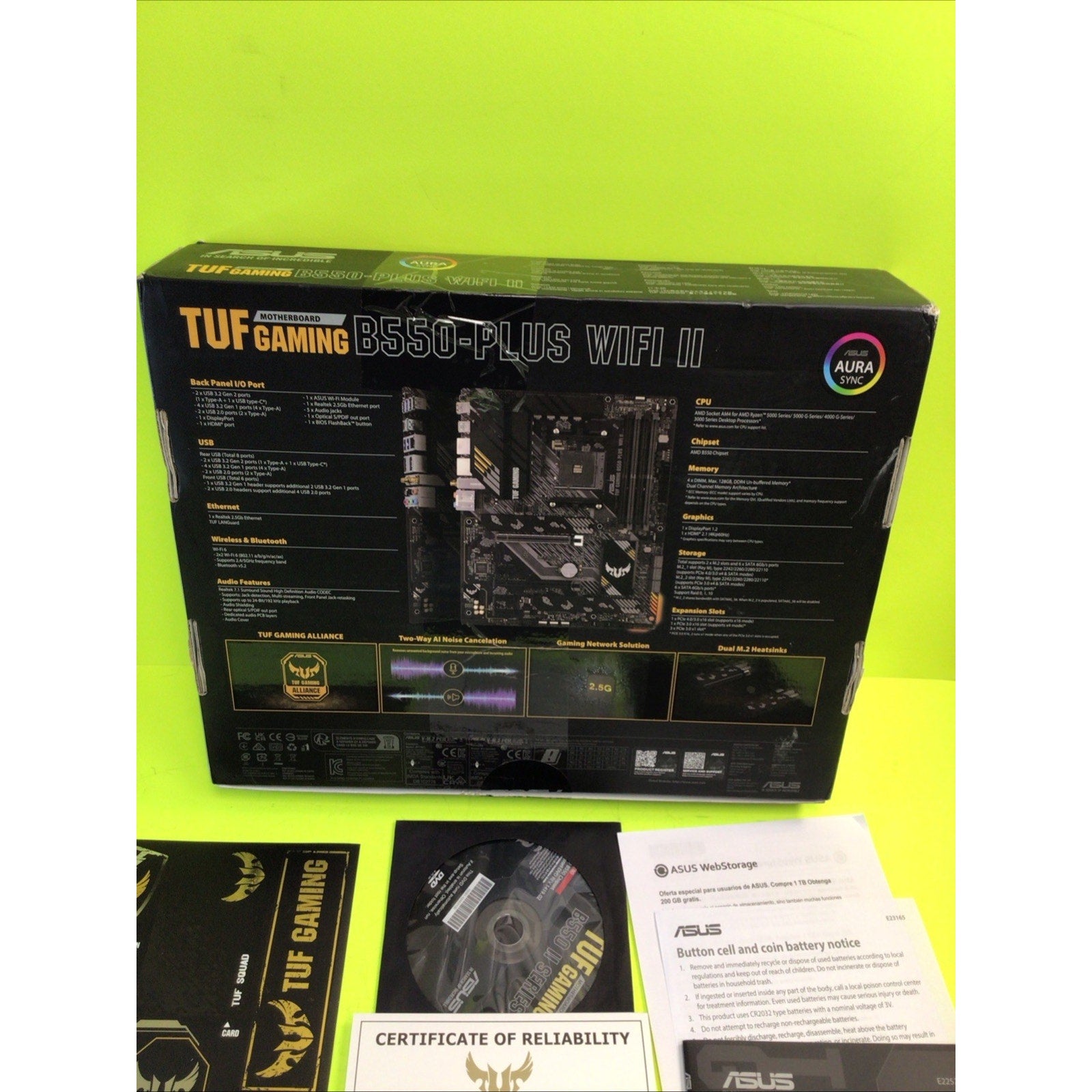 ASUS TUF GAMING B550-PLUS WIFI II BOX ONLY FOR DISPLAY or COLLECTORS