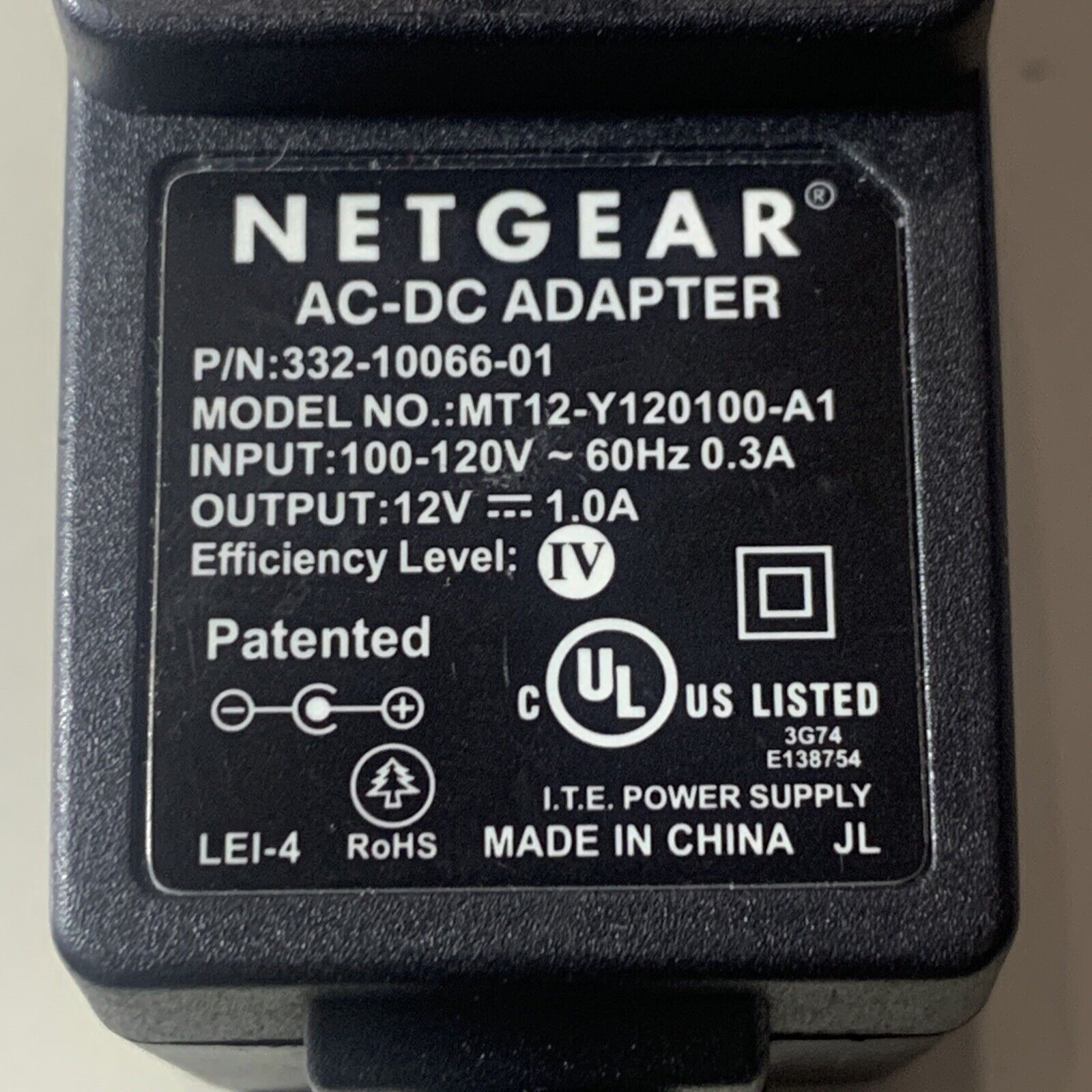 Netgear 332-10066-01 MT12-Y120100-A1 AC-DC Adapter Power Supply OEM
