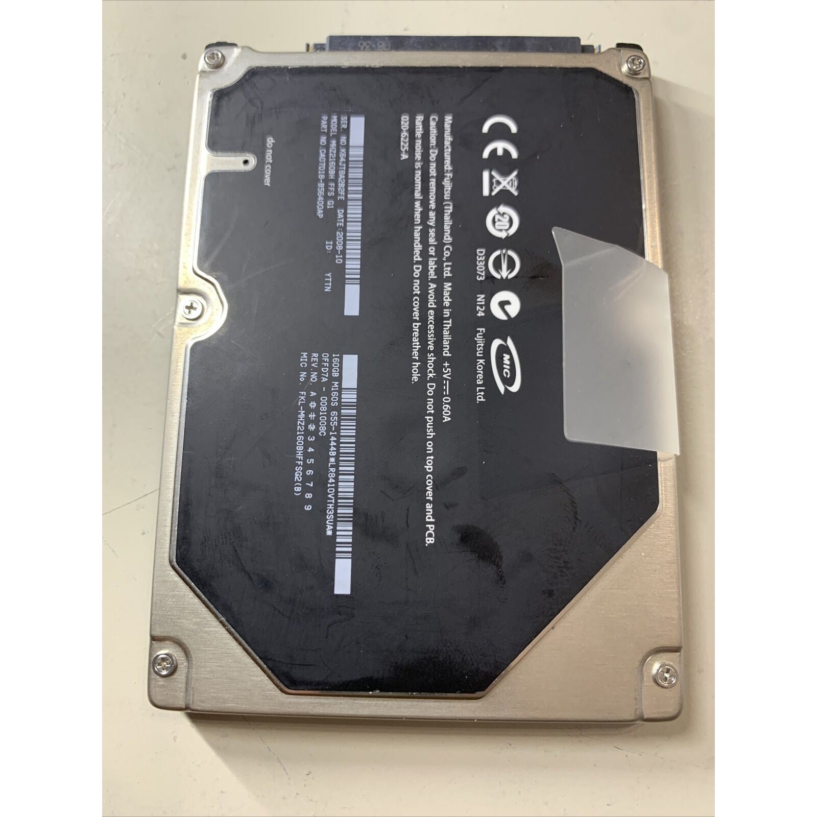 Fujitsu 160GB Internal HDD 5400RPM 2.5" MHZ2160BH CA07018-B56400AP