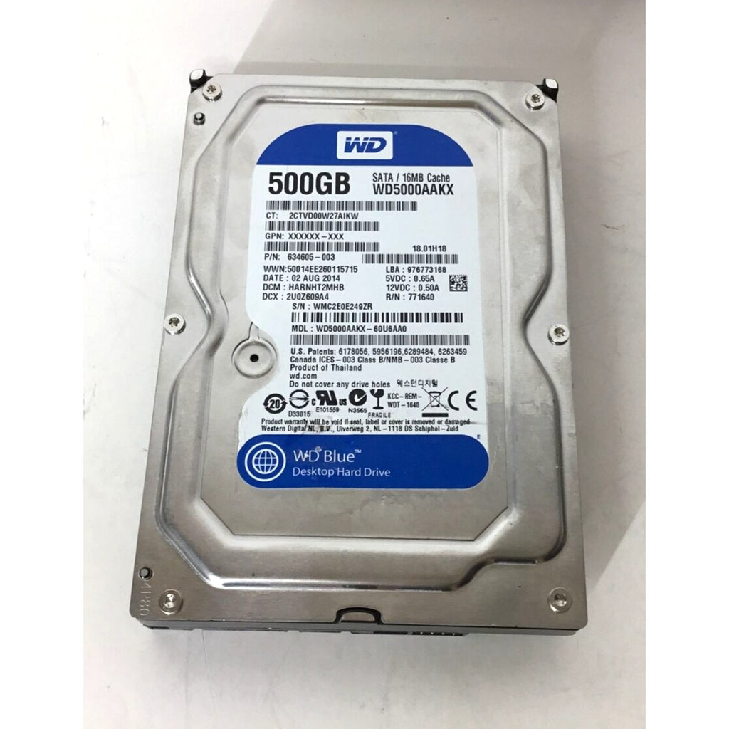 Western Digital WD Blue Desktop WD5000AAKX 500GB Hard Drive 634605-003