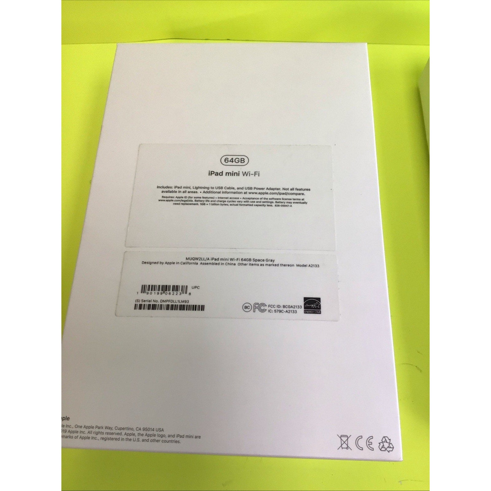 iPad Mini Wi-Fi 64GB Black Model A2133 Box Only