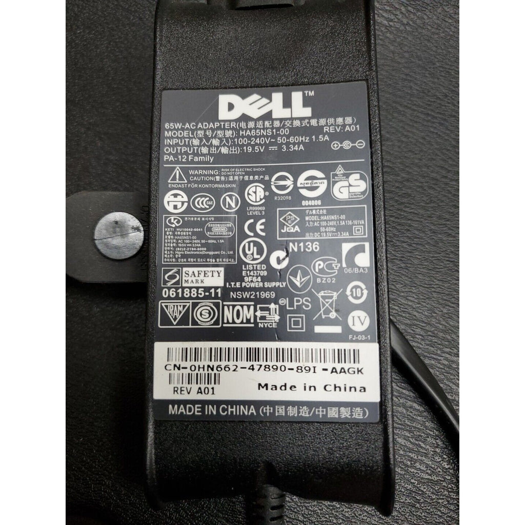 Genuine Dell HA65NS1-00 AC Power Adapter Charger 65W 19.5V 3.34A PA-12 0HN662